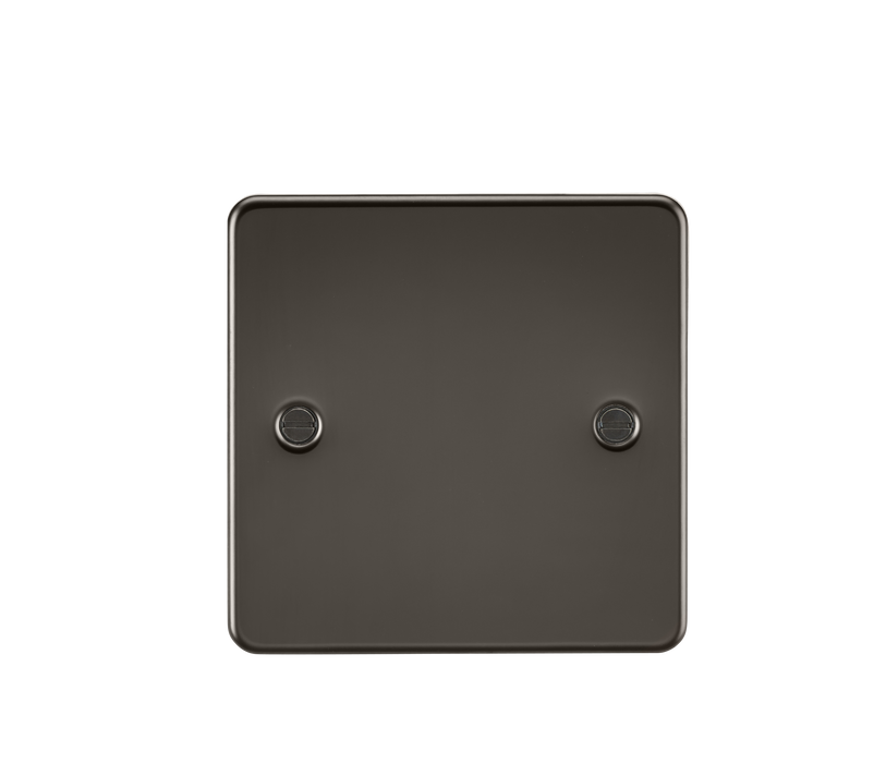 Knightsbridge FP8350GM Flat Plate 1G Blanking Plate - Gunmetal - westbasedirect.com