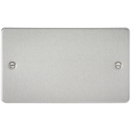 Knightsbridge FP8360BC Flat Plate 2G Blanking Plate - Brushed Chrome - westbasedirect.com