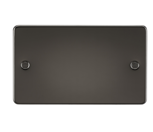 Knightsbridge FP8360GM Flat Plate 2G Blanking Plate - Gunmetal - westbasedirect.com