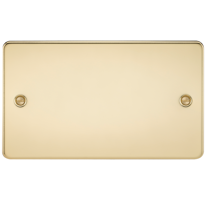Knightsbridge FP8360PB Flat Plate 2G Blanking Plate - Polished Brass - westbasedirect.com