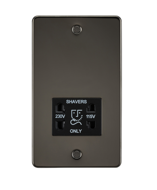 Knightsbridge FP8900GM Flat Plate 115/230V Dual Voltage Shaver - Gunmetal + Black Insert - westbasedirect.com