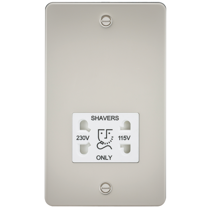 Knightsbridge FP8900PLW Flat Plate 115/230V Dual Voltage Shaver - Pearl + White Insert - westbasedirect.com