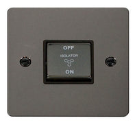 Click Define FPBN520BK Flat Plate 10A Ingot 3 Pole Fan Isolation Plate Switch - Black Nickel (Black)