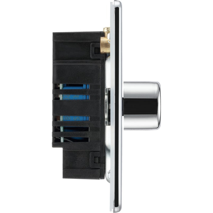 BG FPC83 Flatplate Screwless 2-Way Triple Trailing Edge Dimmer Push On/Off - Polished Chrome - westbasedirect.com