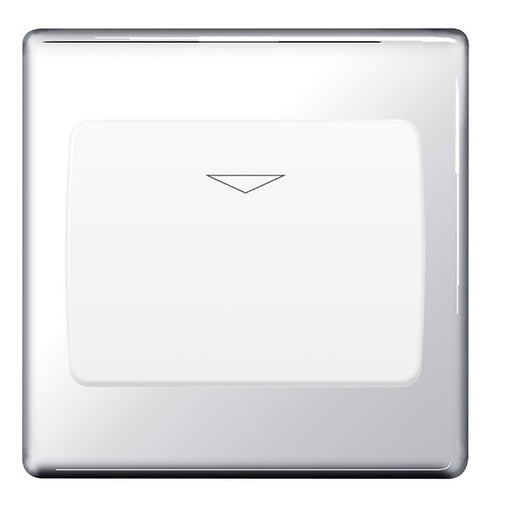 BG FPCKYCSW Flatplate Screwless Hotel Key Card Switch 16A - Grey Insert - Polished Chrome - westbasedirect.com