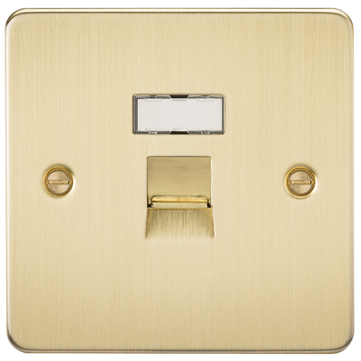 Knightsbridge FPRJ45BB Flat Plate RJ45 Network Outlet - Brushed Brass - westbasedirect.com