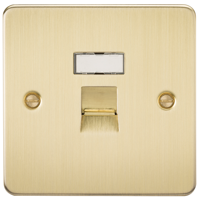 Knightsbridge FPRJ45BB Flat Plate RJ45 Network Outlet - Brushed Brass - westbasedirect.com