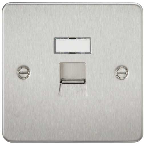 Knightsbridge FPRJ45BC Flat Plate RJ45 Network Outlet - Brushed Chrome - westbasedirect.com