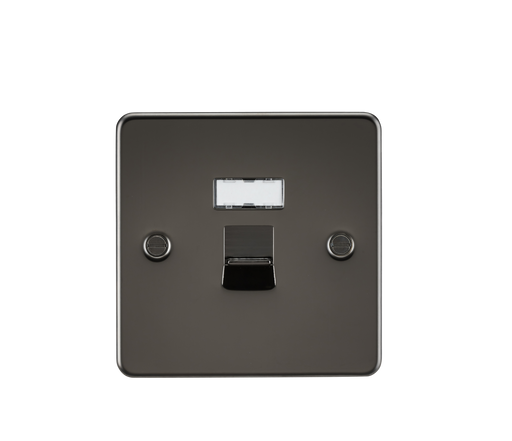 Knightsbridge FPRJ45GM Flat Plate RJ45 Network Outlet - Gunmetal - westbasedirect.com