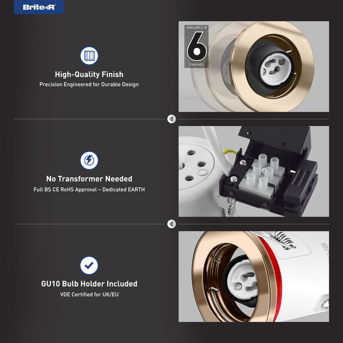 Brite-R FRFDL Fire Rated Fixed Downlight Antique Brass - westbasedirect.com