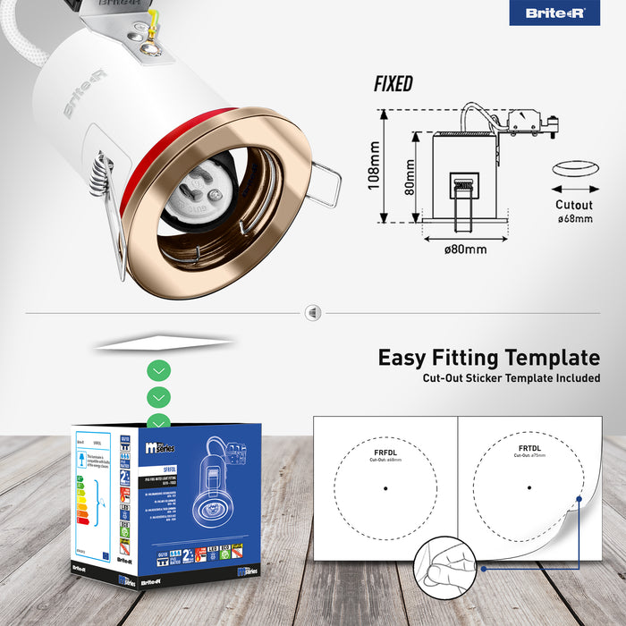 Brite-R FRFDL Fire Rated Fixed Downlight Antique Brass - westbasedirect.com