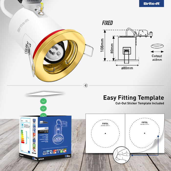 Brite-R FRFDL Fire Rated Fixed Downlight Gold - westbasedirect.com