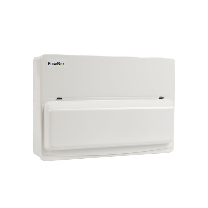 FuseBox F2010DXA 14 Module 10 Way Unpopulated + 100A Switch, 2x80A Type A 30mA RCD & T2 SPD - westbasedirect.com