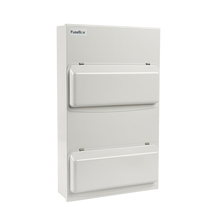 FuseBox F2022M 28 Module 22 Way (11/11 Double Bank) Consumer Unit + 100A Main Switch - westbasedirect.com