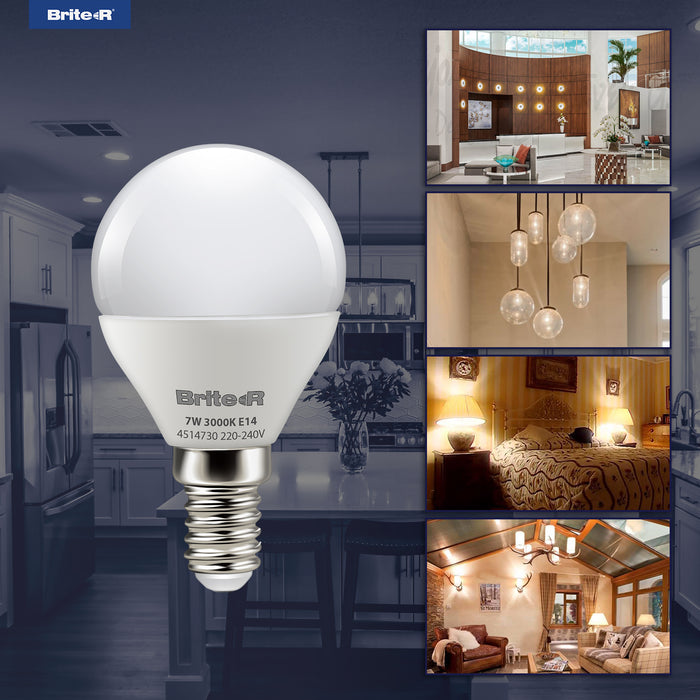 Brite-R 7W E14 SES Golf LED Bulb Warm White 3000K - westbasedirect.com