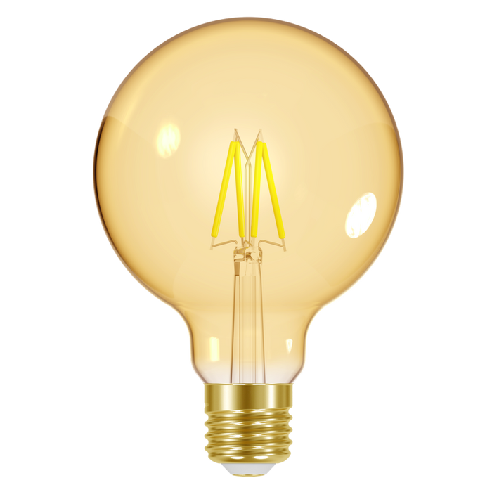 Energizer 5W 470lm E27 ES G95 Filament Gold LED Bulb Warm White 2200K Dimmable - westbasedirect.com