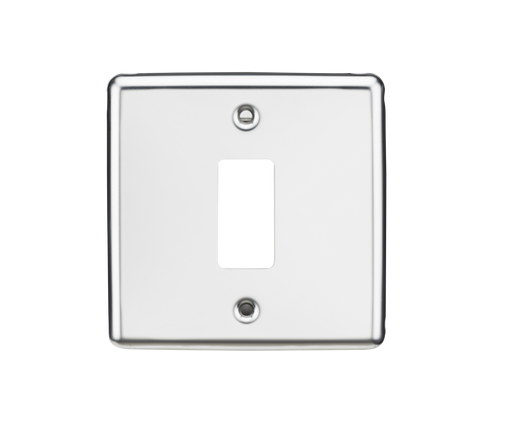 Knightsbridge GDCL1PC Rounded Edge 1G Grid Faceplate - Polished Chrome - westbasedirect.com