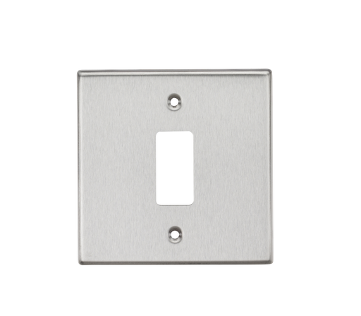 Knightsbridge GDCS1BC Square Edge 1G Grid Faceplate - Brushed Chrome - westbasedirect.com