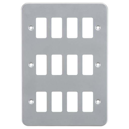 Knightsbridge GDFP0012M Metal Clad 12G Grid Faceplate - westbasedirect.com