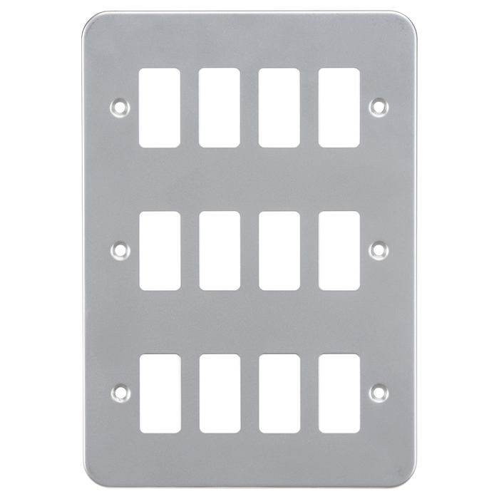 Knightsbridge GDFP0012M Metal Clad 12G Grid Faceplate - westbasedirect.com