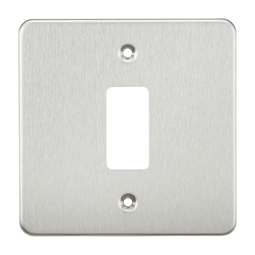 Knightsbridge GDFP001BC Flat Plate 1G Grid Faceplate - Brushed Chrome - westbasedirect.com