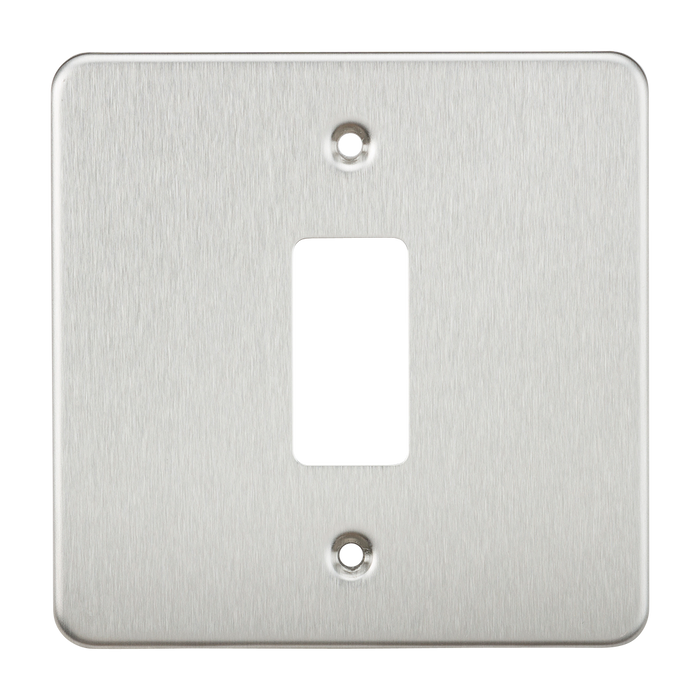 Knightsbridge GDFP001BC Flat Plate 1G Grid Faceplate - Brushed Chrome - westbasedirect.com