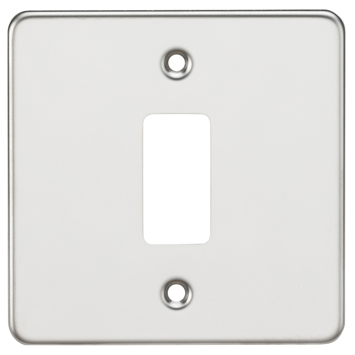 Knightsbridge GDFP001PC Flat Plate 1G Grid Faceplate - Polished Chrome - westbasedirect.com