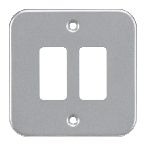 Knightsbridge GDFP002M Metal Clad 2G Grid Faceplate - westbasedirect.com
