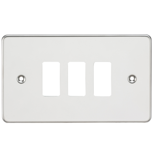 Knightsbridge GDFP003PC Flat Plate 3G Grid Faceplate - Polished Chrome - westbasedirect.com