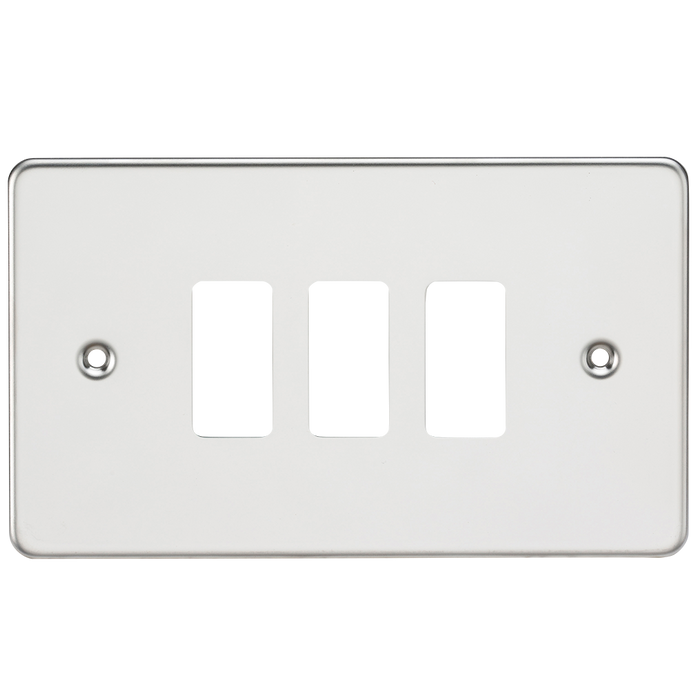 Knightsbridge GDFP003PC Flat Plate 3G Grid Faceplate - Polished Chrome - westbasedirect.com