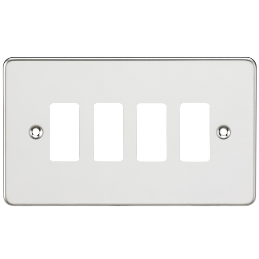 Knightsbridge GDFP004PC Flat Plate 4G Grid Faceplate - Polished Chrome - westbasedirect.com