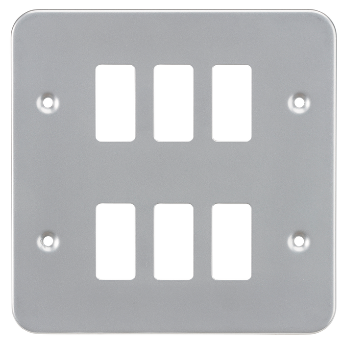 Knightsbridge GDFP006M Metal Clad 6G Grid Faceplate - westbasedirect.com