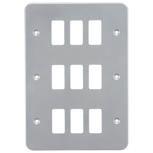 Knightsbridge GDFP009M Metal Clad 9G Grid Faceplate - westbasedirect.com