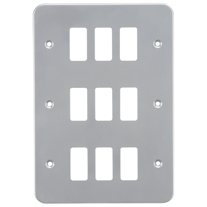 Knightsbridge GDFP009M Metal Clad 9G Grid Faceplate - westbasedirect.com