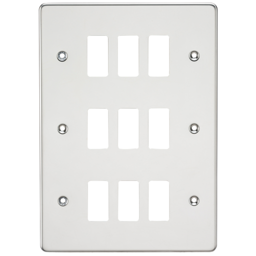 Knightsbridge GDFP009PC Flat Plate 9G Grid Faceplate - Polished Chrome - westbasedirect.com