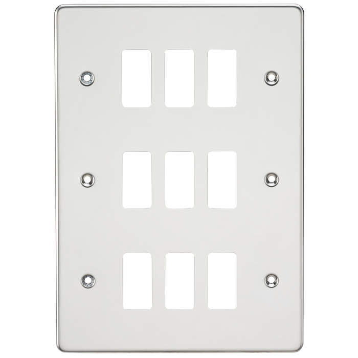 Knightsbridge GDFP009PC Flat Plate 9G Grid Faceplate - Polished Chrome - westbasedirect.com