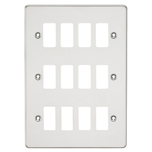 Knightsbridge GDFP012PC Flat Plate 12G Grid Faceplate - Polished Chrome - westbasedirect.com
