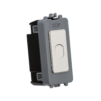 Knightsbridge GDM014BC 1G 1-Way 10-200W 10-100W LED Trailing Edge Dimmer (Press Type) - Brushed Chrome