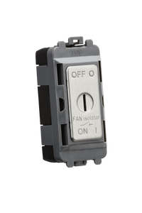 Knightsbridge GDM021BC 10A Fan Isolator Key Switch Module - Brushed Chrome