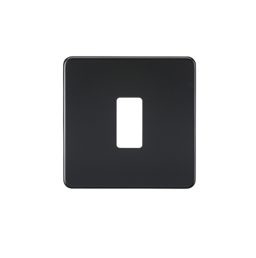 Knightsbridge GDSF001MB Screwless 1G Grid Faceplate - Matt Black - westbasedirect.com