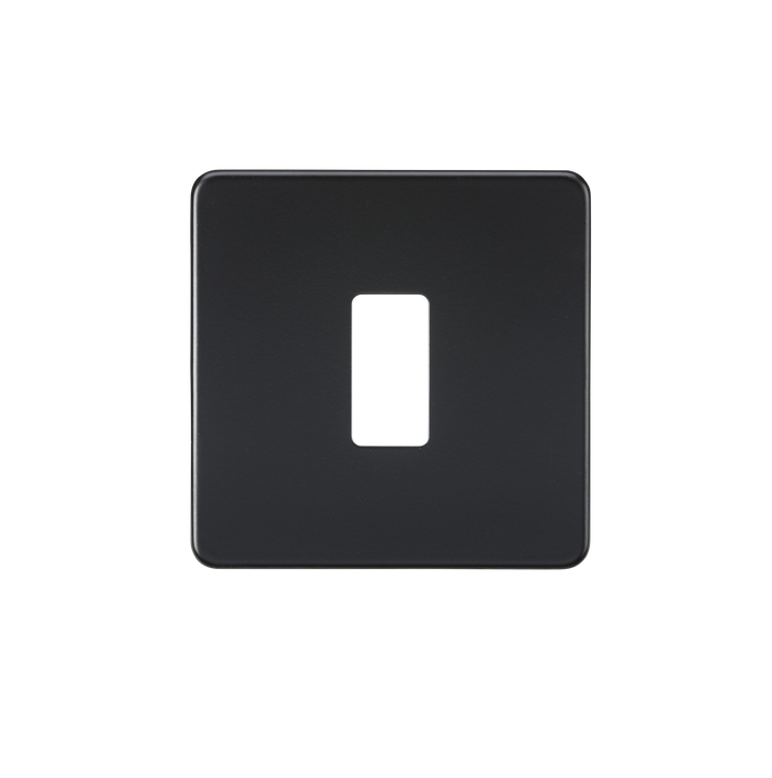 Knightsbridge GDSF001MB Screwless 1G Grid Faceplate - Matt Black - westbasedirect.com