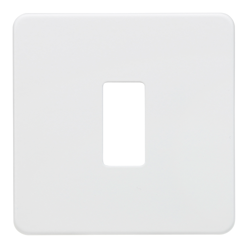 Knightsbridge GDSF001MW Screwless 1G Grid Faceplate - Matt White - westbasedirect.com