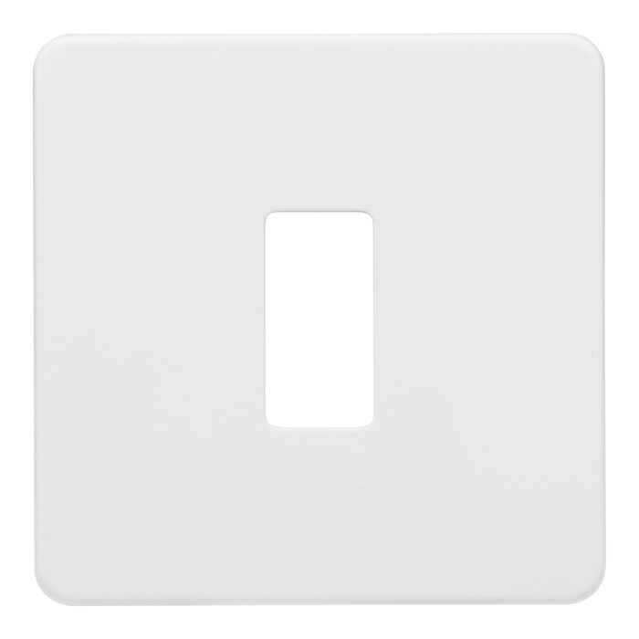 Knightsbridge GDSF001MW Screwless 1G Grid Faceplate - Matt White - westbasedirect.com