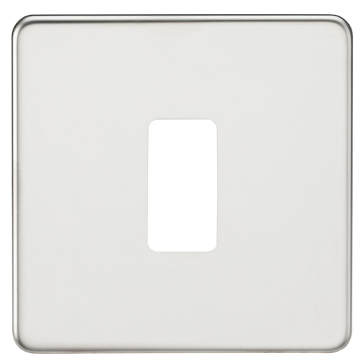 Knightsbridge GDSF001PC Screwless 1G Grid Faceplate - Polished Chrome - westbasedirect.com