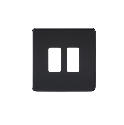 Knightsbridge GDSF002MB Screwless 2G Grid Faceplate - Matt Black - westbasedirect.com