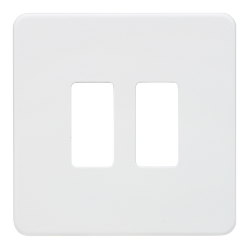 Knightsbridge GDSF002MW Screwless 2G Grid Faceplate - Matt White - westbasedirect.com