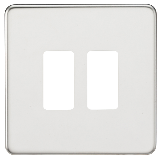 Knightsbridge GDSF002PC Screwless 2G Grid Faceplate - Polished Chrome - westbasedirect.com