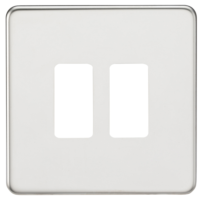Knightsbridge GDSF002PC Screwless 2G Grid Faceplate - Polished Chrome - westbasedirect.com