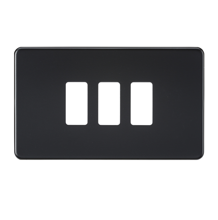 Knightsbridge GDSF003MB Screwless 3G Grid Faceplate - Matt Black - westbasedirect.com