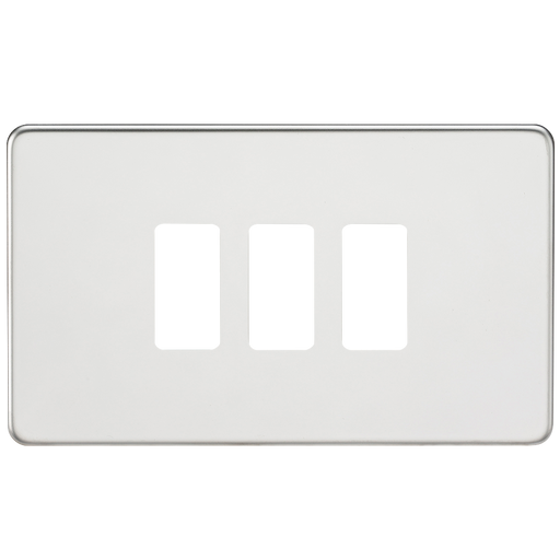 Knightsbridge GDSF003PC Screwless 3G Grid Faceplate - Polished Chrome - westbasedirect.com